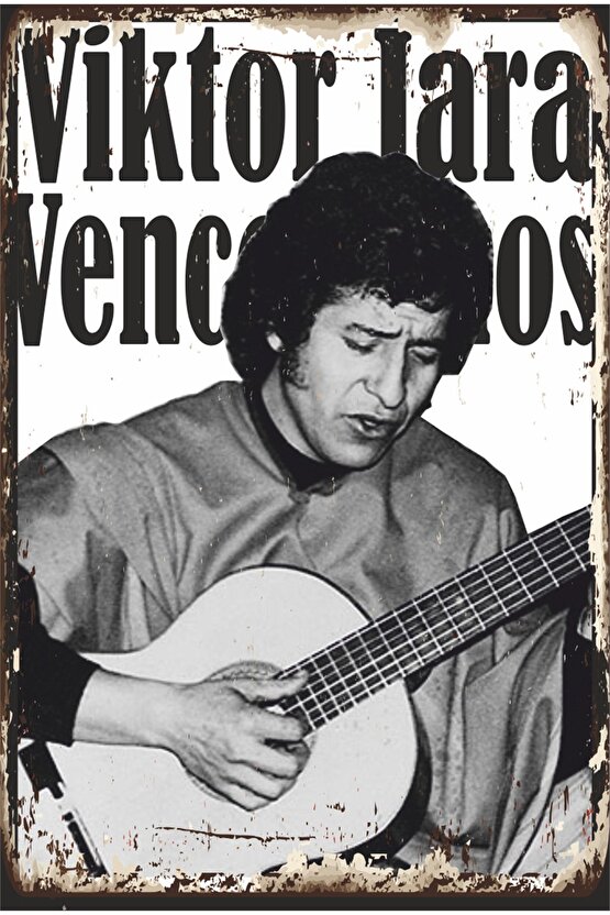 Victor Jara Venceremos Devrimci Müzik Retro Ahşap Poster