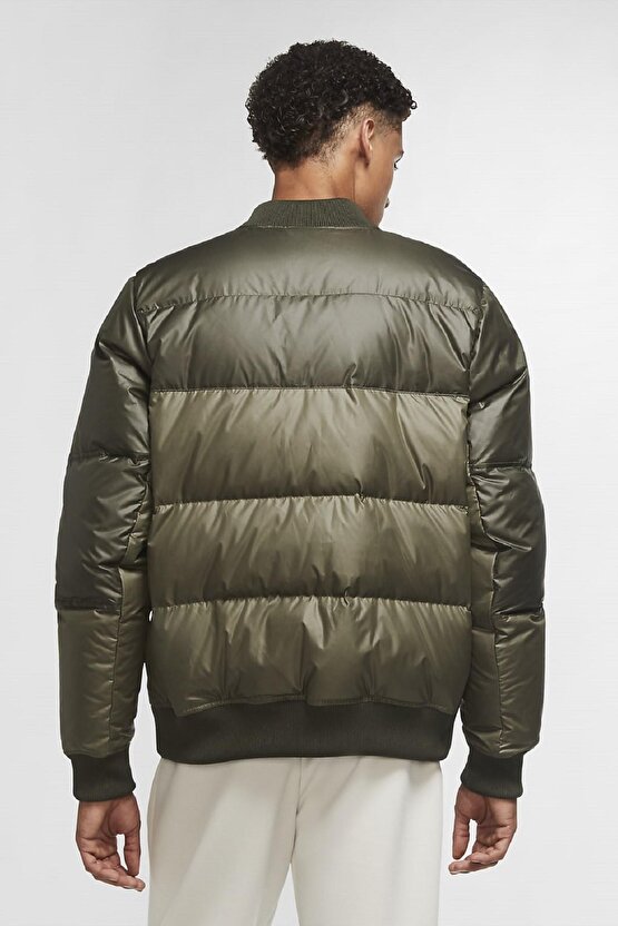 Sportswear Down-fill Windrunner Mens Sport Bomber Kaz Tüyü Haki Mont