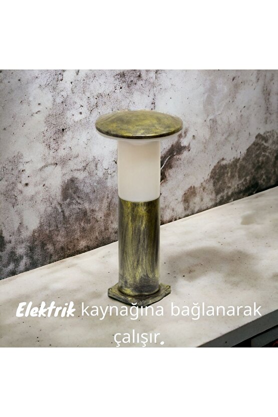 10 Watt Gün Işığı, Antik Eskitme 41 Cm, E27 Duylu Mantar Aplik, Bahçe, Çim, Teras, Duvar Armatürü