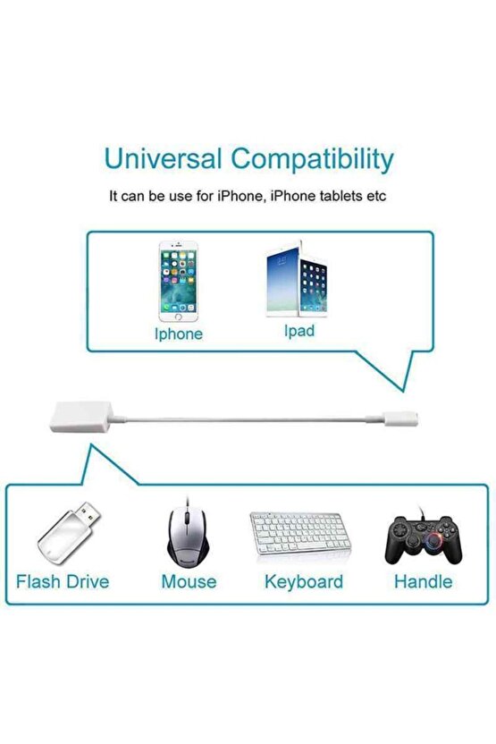 Ios Iphone Uyumlu Usb Çevirici Aparat Otg Kablo Ligtning To Usb