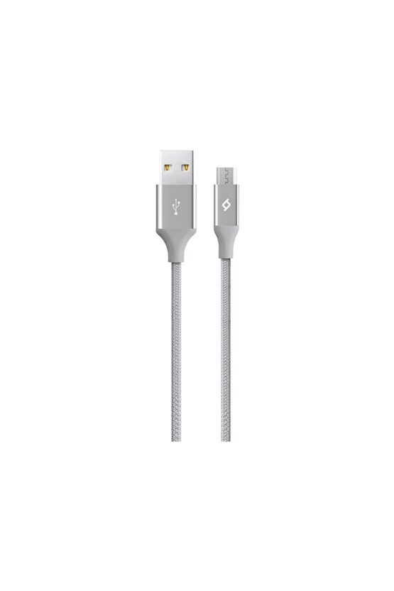 AlumiCable Micro USB Şarj Kablosu Gümüş