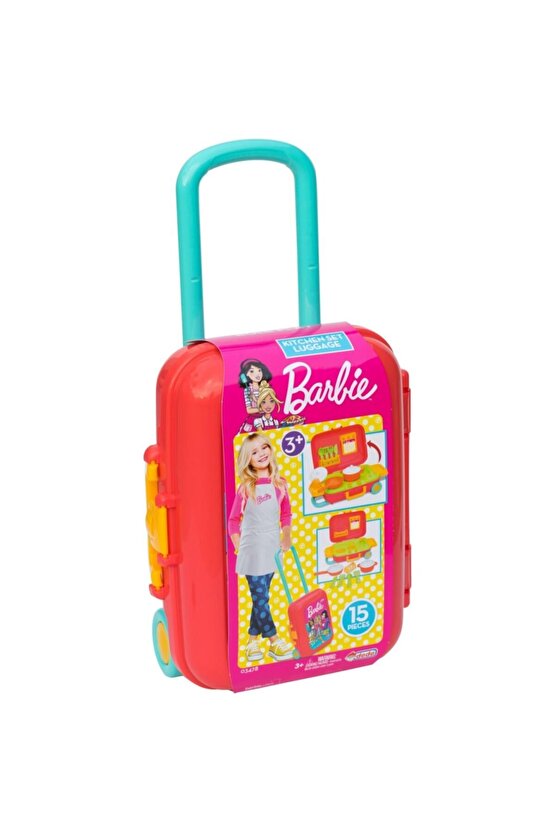 Orjinal Barbie Taşıma Bavullu Mutfak Seti Evcilik Oyuncakları Role Play Oyuncağı