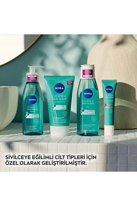 Derma Skin Clear Sivilce Karşıtı Tonik 200ml, Salisilik Asit Bha, Gözenek Arındırıcı