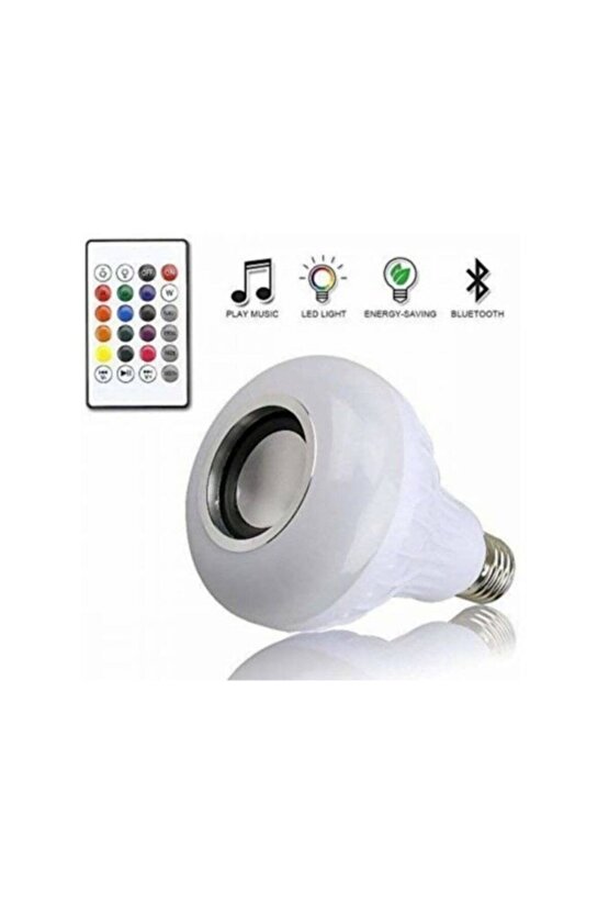 Bluetooth Hoparlör Uzaktan Kumandalı Led Ampul Enerji Tasarruflu 7w Beyaz 5w Rgb Işık 3w Speaker