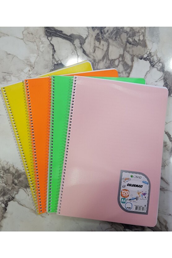 Colormaxi 120 Yaprak Çizgili A4 Defter (4 Lü Set)