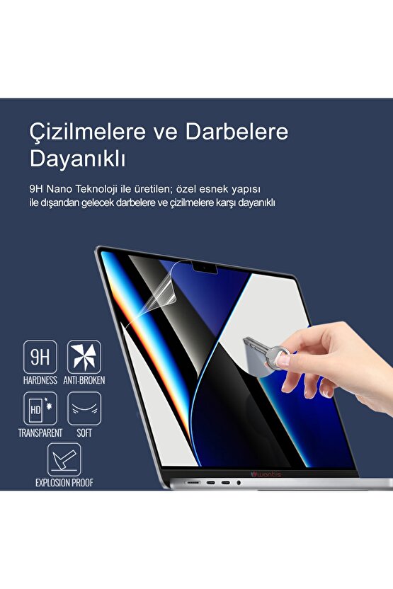 Apple Macbook Air M2 (Z15SM2JT16512) Notebook Premium Ekran Koruyucu 9h Nano Film