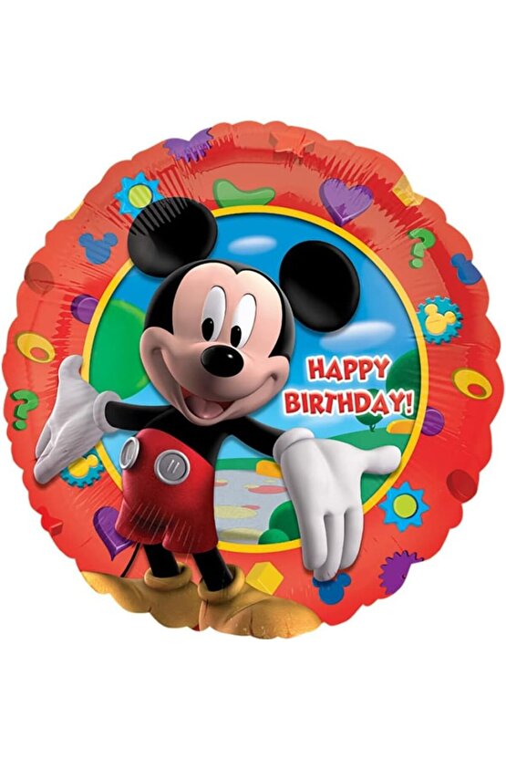 Mickey Mouse 7 Yaş Doğum Günü Parti Balon Seti Fare Mickey Mouse Altın Rakam Balon Konsept Set