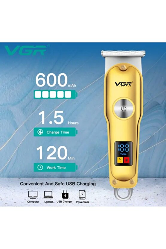 Yok V-290 Digital Ekran Saç Sakal Kesme Makinesi Yok Saç-Sakal-Vücut Şarjlı 2 Yıl Sarı İthalatçı Ga