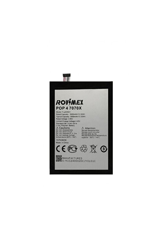 Alcatel Pop 4 (7070x) Rovimex Batarya Pil