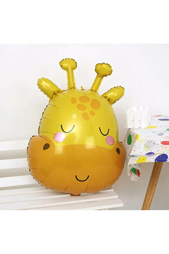 Sevimli Zürafa Konsept 2 Yaş Balon Set Safari Tema Zürafa Parti Doğum Günü Balon Set