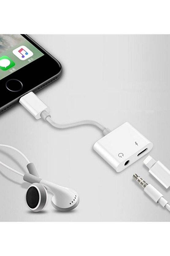 Apple Iphone Lightning Ios Şarj Ve Aux Çevirici Kulaklık Ve Şarj