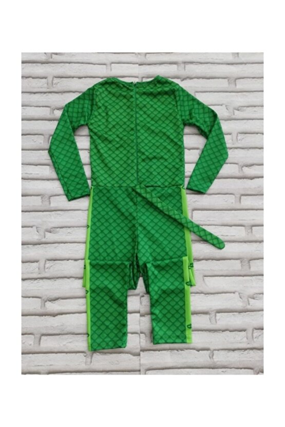 Pijamaskeliler (Pjmasks) Kertenkele Çocuk Kostümü-yeşil Gekko Kostümü