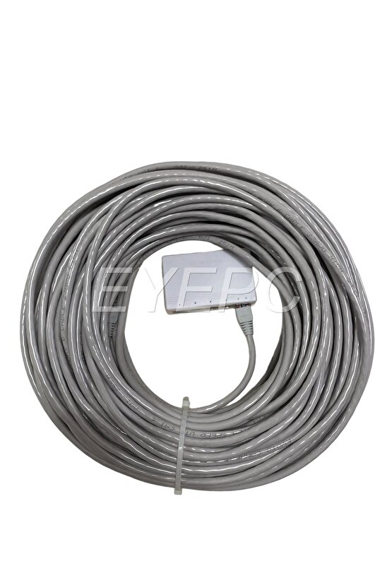 Port Internet Hub Hup Çoğaltıcı Dağıtıcı Çoklama Ethernet Siviç+2*5 Metre Cat 6 Kablo