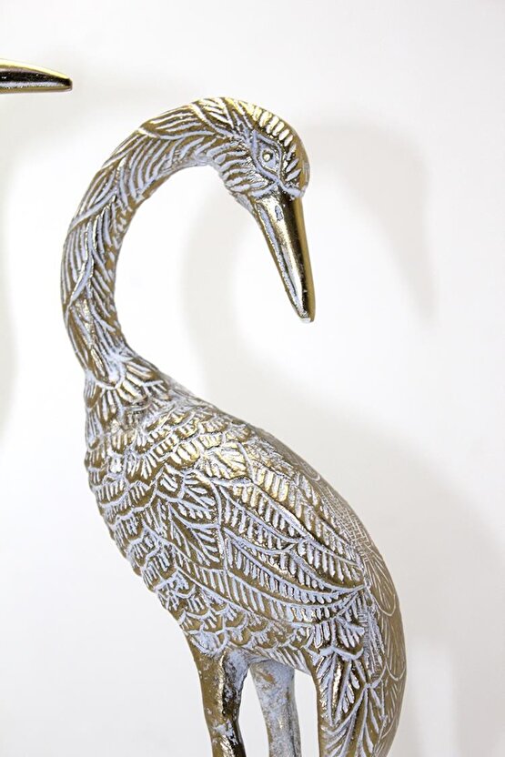 Himarry Metal Ikili Flamingo Seti 36 Cm Biblo Dekoratif Hediyelik
