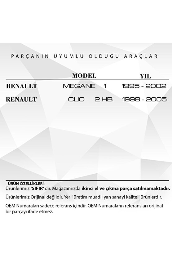 Renault Megane 1, Clio2 Için Kapı Iç Açma Kolu-sol