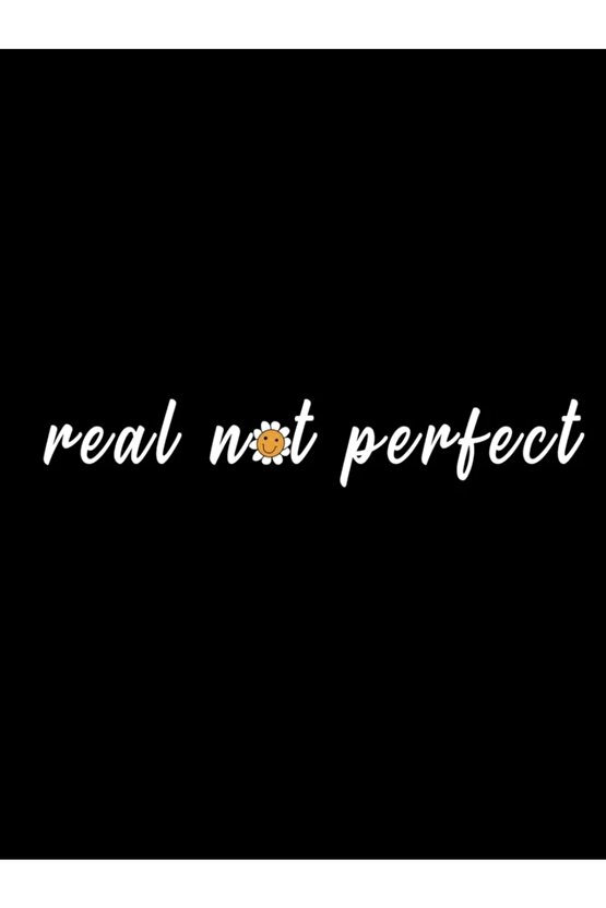 Kapşonlu Real Not Perfect Yazılı Siyah Eşofman Takımı