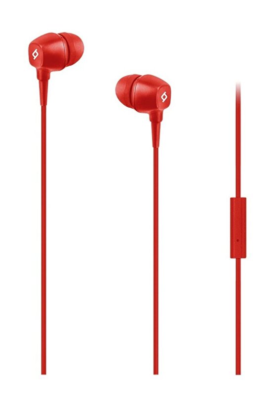 Kırmızı Pop Mikrofonlu Kulakiçi Kulaklık 3.5mm