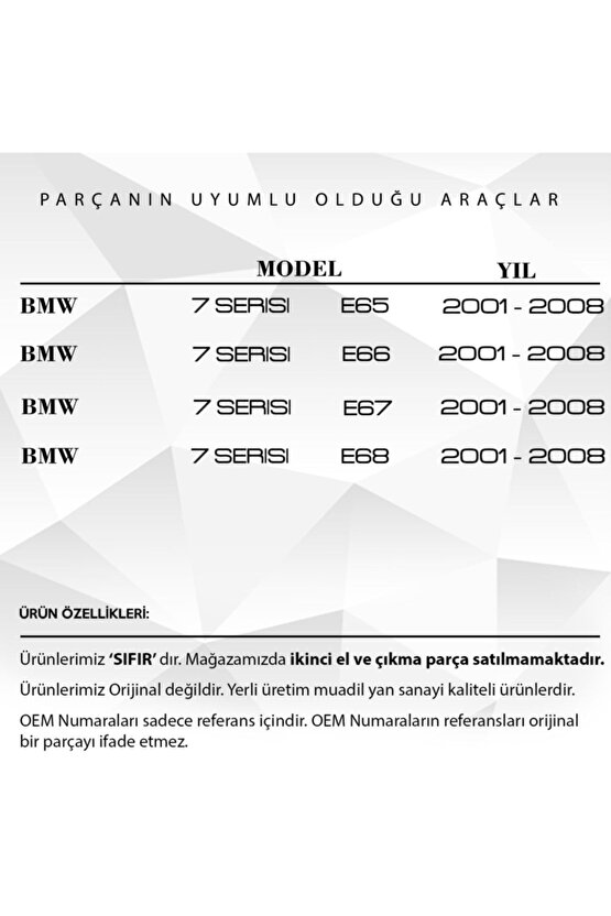 Bmw 7 Serisi E65,e66,e67,e68 Için El Freni Dişlisi