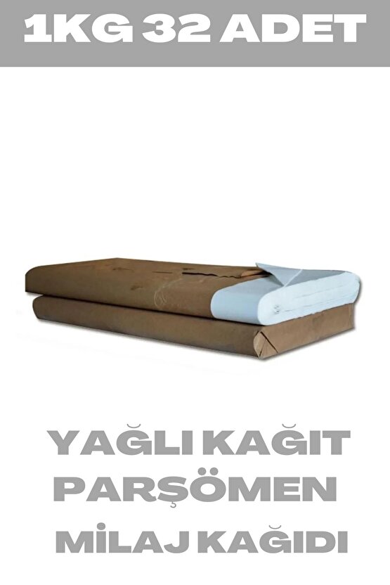 1kg 32 Adet (32 Adet) Yağlı Kağıt Parşömenmilaj Kağıdı 100x70 Cm 45 Gr