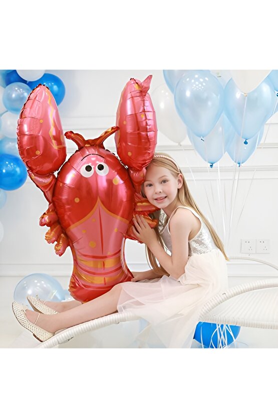 Büyük Boy Balonlu Okyanus Hayvanları 4 Yaş Doğum Günü Balon Set Deniz Canlıları Balon Set