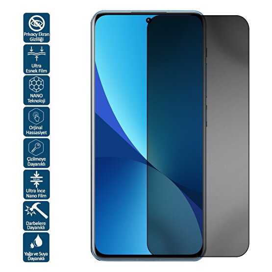 Wontis Xiaomi 12 Lite Privacy Hayalet Nano Ekran Koruyucu Film