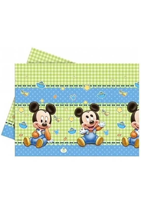 Mickey Mouse Baby Mickey Masa Örtüsü 120x180 cm Mickey Mouse Konsept Doğum Günü Parti Malzemeleri