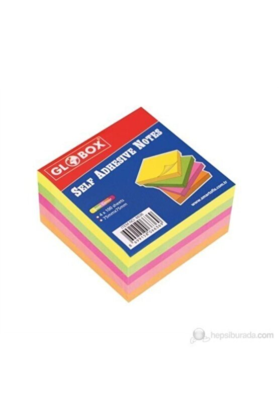 4 Renk Yapışkanlı Not Kağıdı Smart.6635 Pastel Renkler