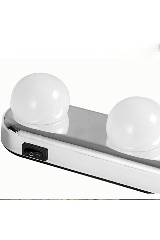 Kablosuz Parlak Banyo Stüdyo Makyaj Aynası Işığı Pilli Vantuzlu Taşınabilir 4 Led Ampul