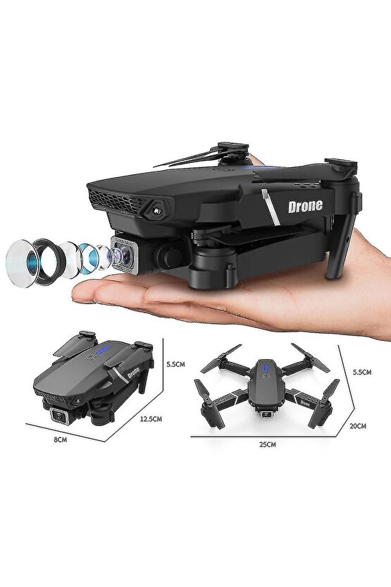 ÇİFT Kameralı Drone 4K Hava Quadcopter 2.4G Kızılötesi Rc Işıklı Katlanabilir Drone wifi