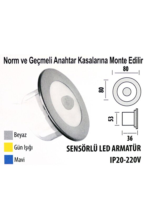 Sensörlü Led Armatür Krd09 Ip20 220v Beyaz Işık