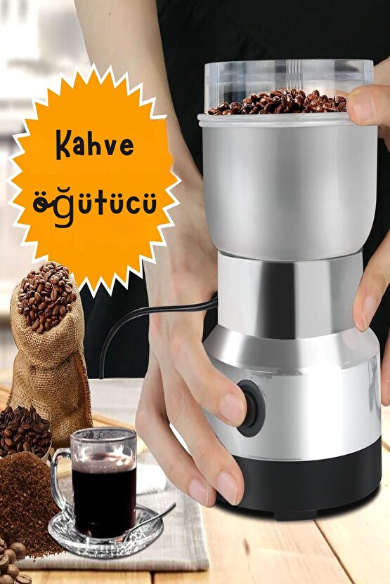Mini Baharat Kahve Öğütücü Elektrikli Parçalama Makinesi Taşınabilir Kuru Tahıl Değirmeni Öğütücü