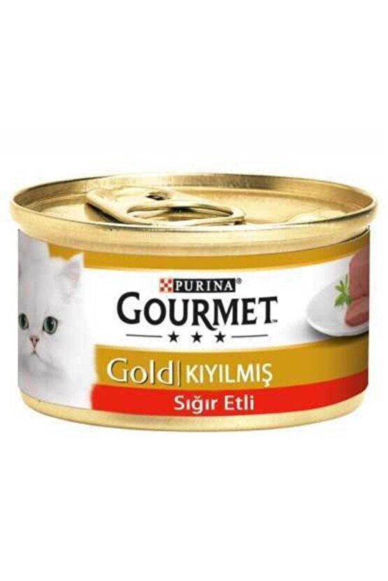 Gold Kıyılmış Sığır Etli Kedi Yaş Maması 85 Gr (6 Adet)