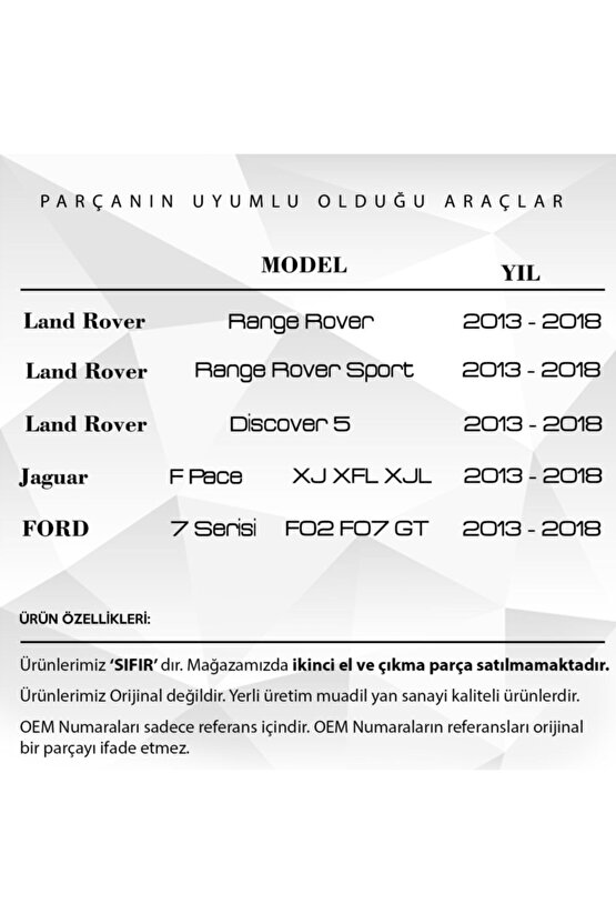 Land Rover Range Rover,jaguar Xj Xfl Xjl F-pace Için Kapı Vakum Dişlisi