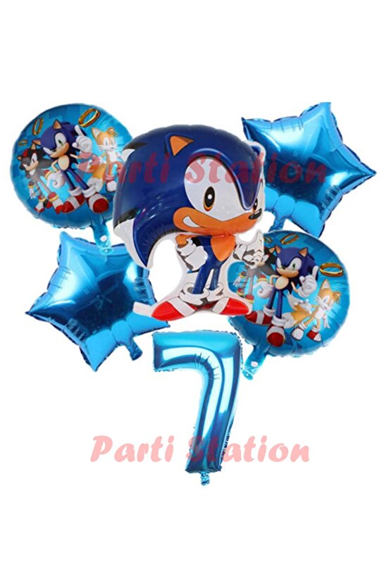 Tilki Sonic Konsept 7 Yaş Balon Set Sonic Doğum Günü Balon Set
