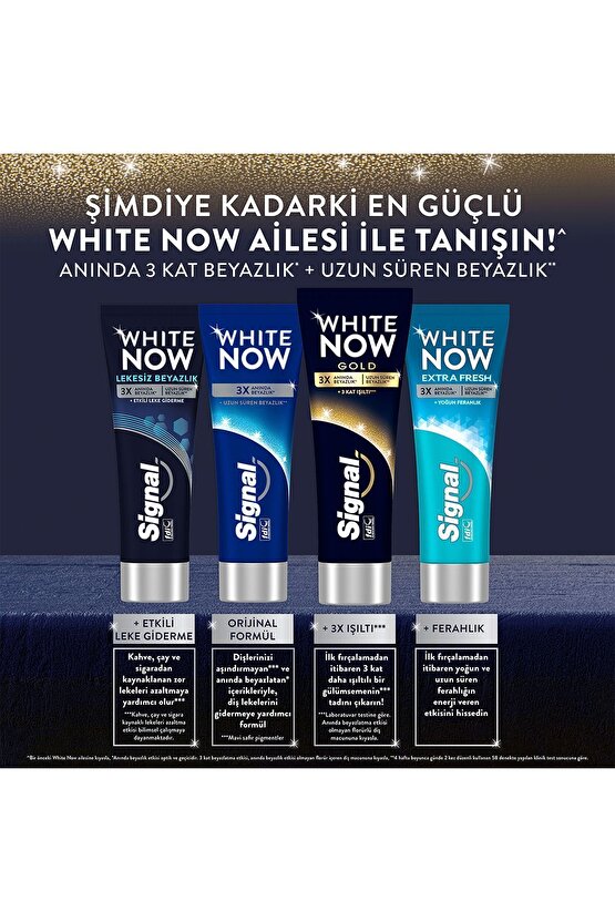 White Now Gold Beyazlatıcı Işıltı Diş Macunu 75ml X2 Fırça Kabı Hediye 