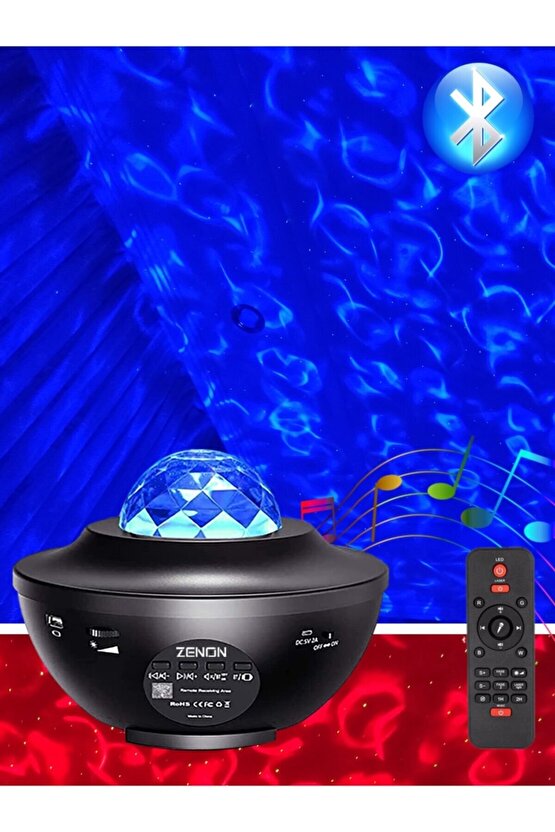 Starry Projektör Bluetooth Hoparlör+sese Duyarlı Disko Topu+ Usb Mp3 Çalar+parti, Gece Lambası