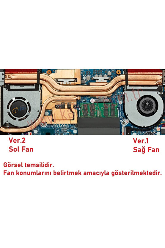 Asus FX706H uyumlu Notebook Cpu, Gpu Fanı Takım, Sağ-Sol SET  Ver.2