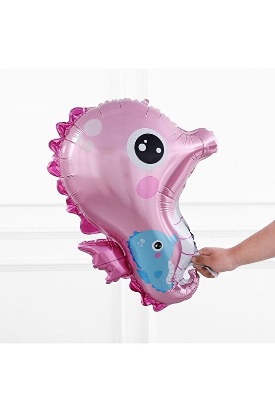 Okyanus Hayvanları Deniz Canlıları 1 Yaş Balon Set Deniz Anası Deniz Atı Happy Birthday Balon Set