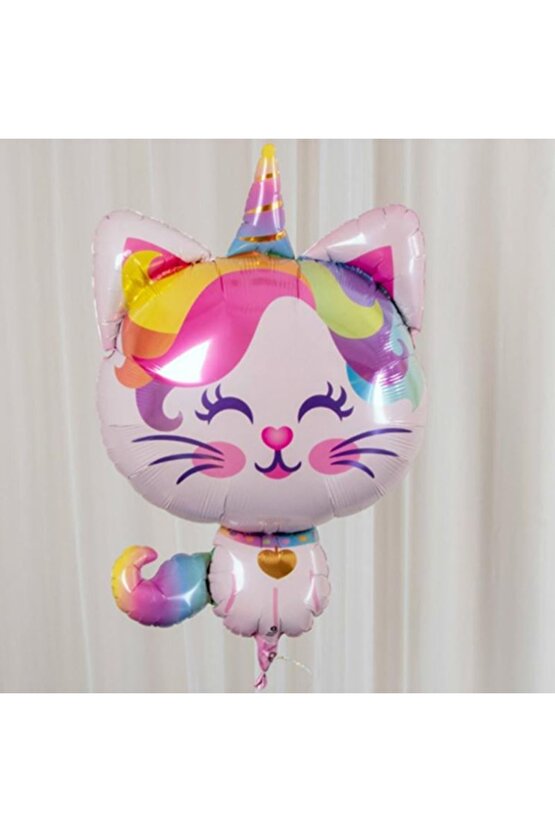 Unicorn Kedi Kitty Rakam Konsept 3 Yaş Balon Doğum Günü Set Yaş Balon Set