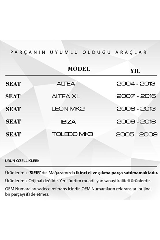 Volkswagen Vw Golf Için Bagaj Kilit Dişlisi