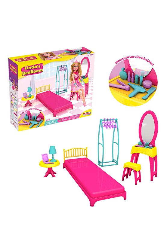 Lindanın Yatak Odası - Yatak Odası Oyuncak - Yatak Odası Seti - Barbie Yatak Odası