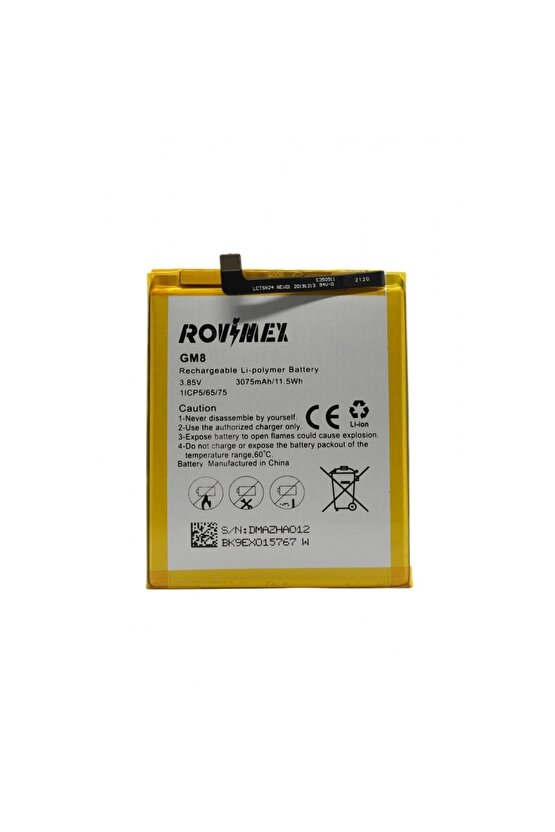 General Mobile Gm 8 Rovimex Batarya Pil