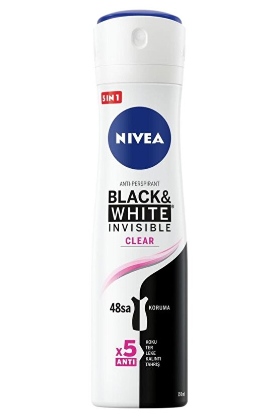 Invisible Black&white Clear Sprey 150 ml Kadın