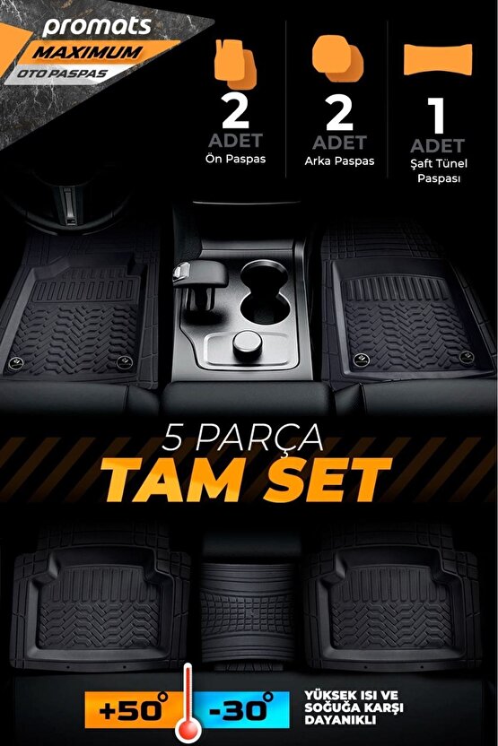 Dacia Dokker 2013 Model Ve Sonrası Uyumlu Oto Paspas 4d Maximum (siyah)