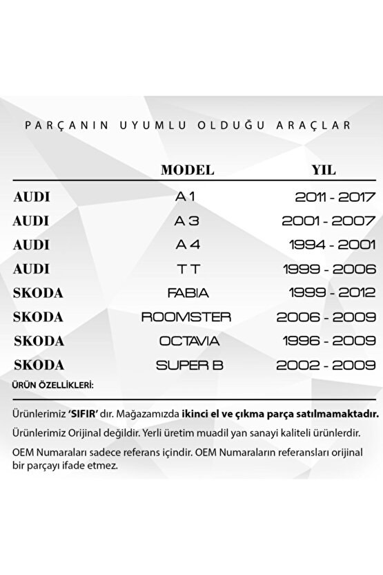 Audi A3, Skoda Fabia, Seat Leon Için Debriyaj Alt Plastiği