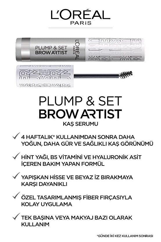 Brow Artist Plump & Set Şeffaf Kaş Bakım Serumu