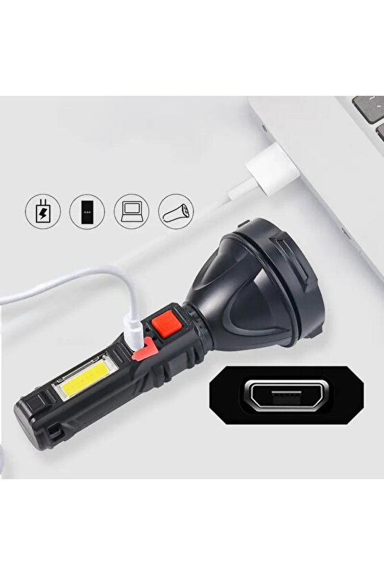 USB Şarj Edilebilir Taşınabilir LED Torch ile 2000lm Uzun Çekim Güçlü OSL El Feneri Güçlü Spot Işığı