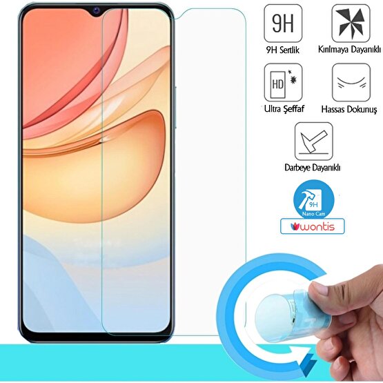 Wontis Oppo A12S Gerçek A+ Kırılmayan Nano Cam + Dijital Ekran Temizleme Seti