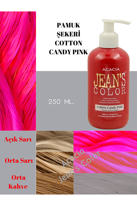 Amonyaksız Renkli Saç Boyası Pamuk Şekeri Pembe 250ml. Kokusuz Su Bazlı Cotton Candy Pınk Hair Dye
