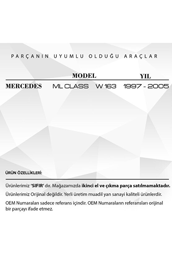 Mercedes Ml W163 Için Kapı Kilit Yayı (sağ-sol)